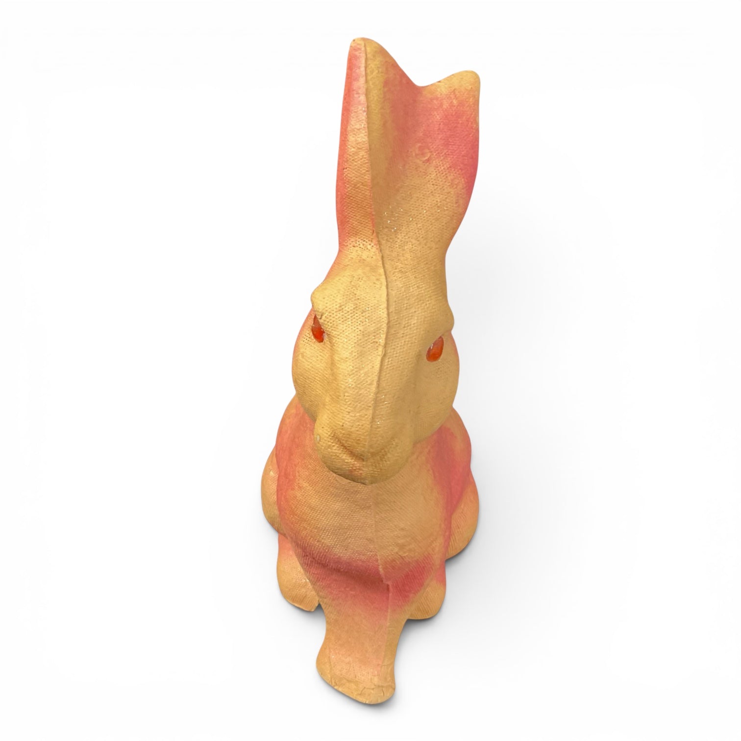 Vintage Easter Bunny Figurine Large Pink Paper Mache Drake Process