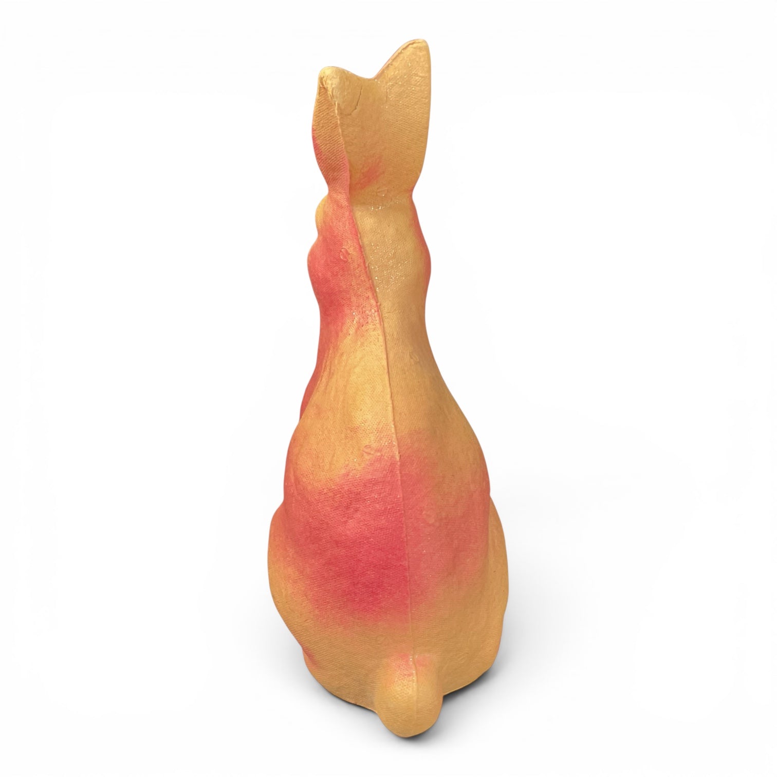 Vintage Easter Bunny Figurine Large Pink Paper Mache Drake Process