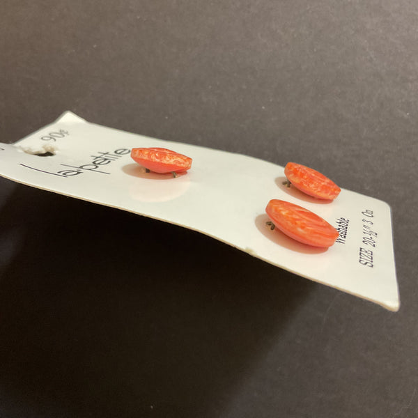 Vintage 5556 La Petite 1/2 Orange Shank Buttons 3 on Button Card