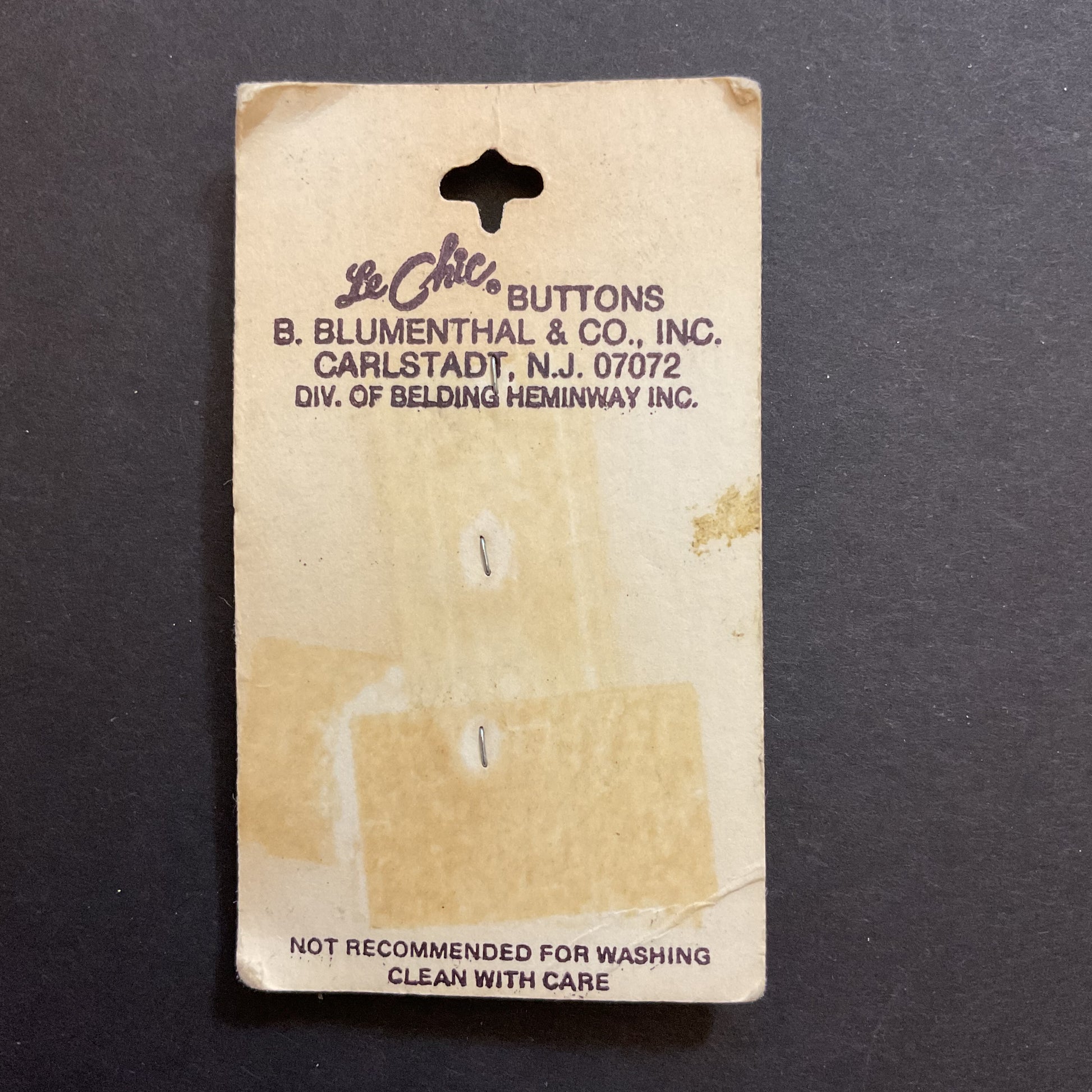 Vintage 5/8” Le Chic 4019 Wood 2 Hole Buttons 3 on Card - Avid Vintage