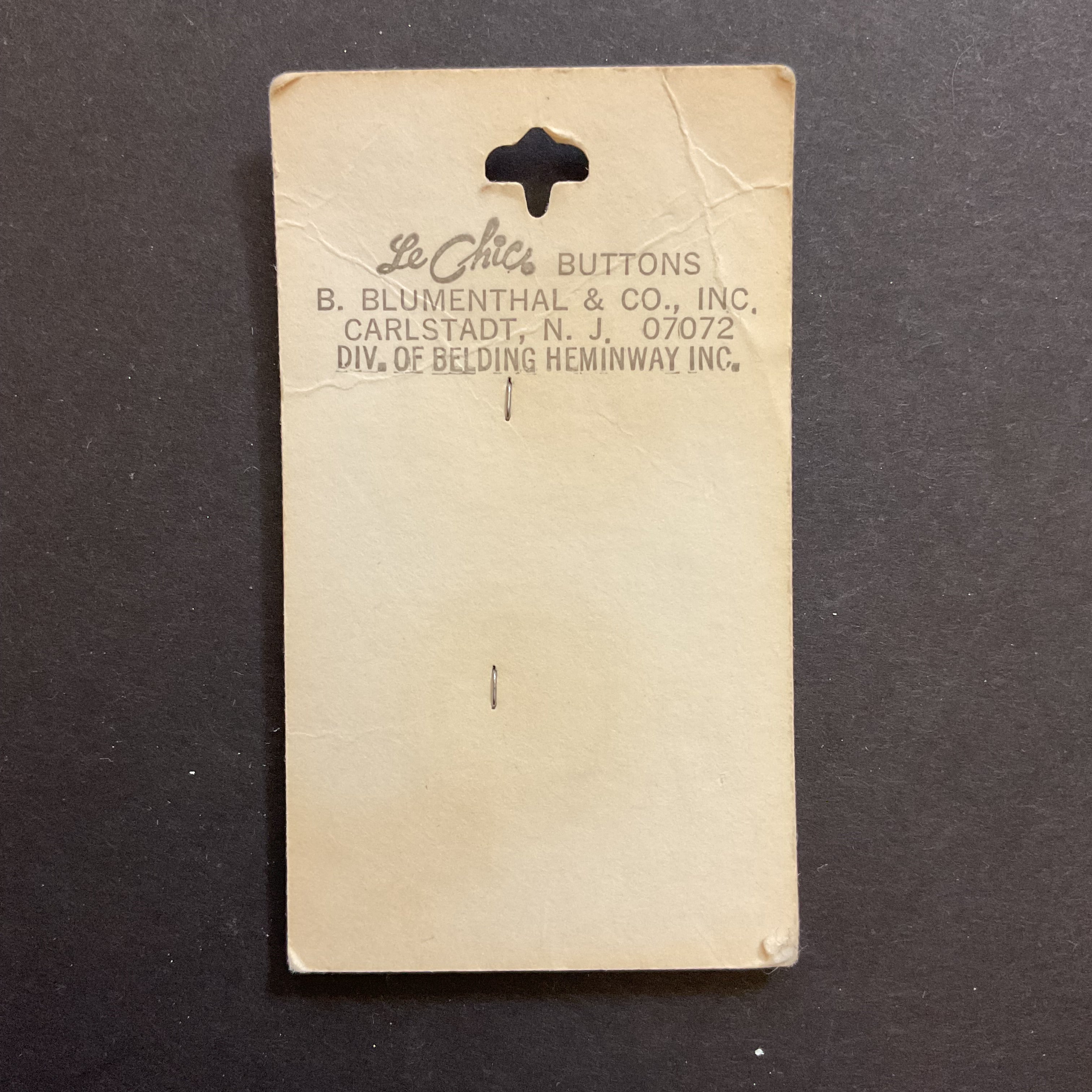 Vintage 7/8” Le Chic 864 Matte Brown 4 Hole Buttons 2 on Card