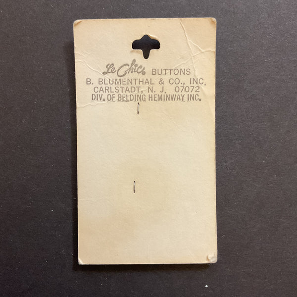 Vintage 7/8” Le Chic 864 Matte Brown 4 Hole Buttons 2 on Card