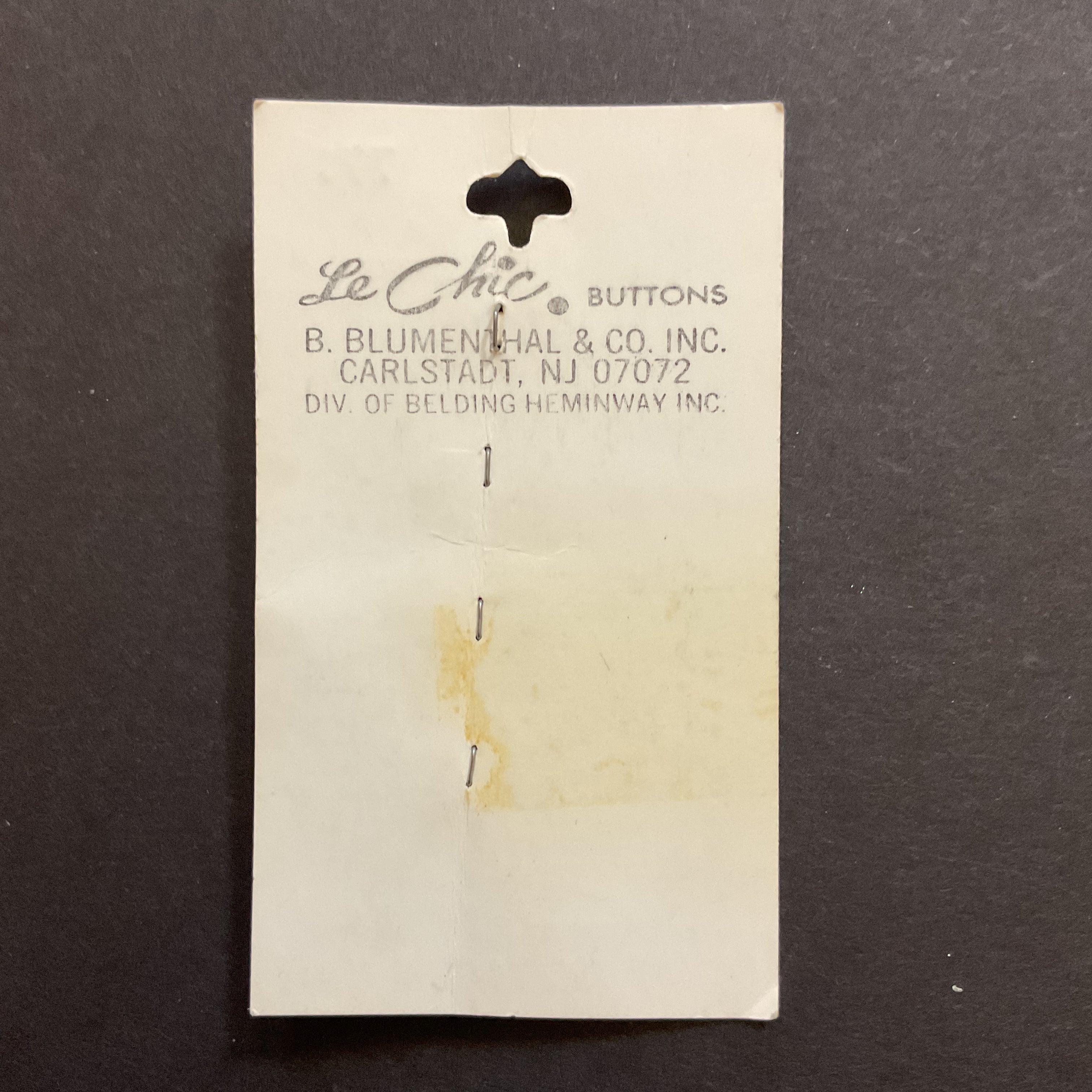 Vintage 2998 Le Chic 1/2 Light Blue 2 Hole Buttons 4 on Button Card
