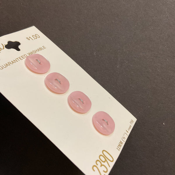 Vintage 2390 Le Chic 1/2 Light Pink 2 Hole Buttons 4 on Button Card