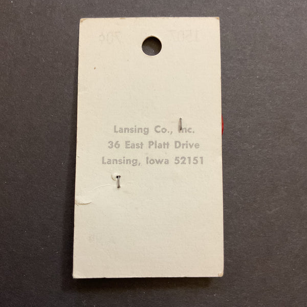 Vintage 1507 La Petite 1 1/8 Shiny Red 2 Hole Buttons 2 on Card