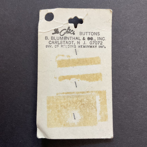 Vintage 3026 Le Chic 5/8 Dark Green Shiny 4 Hole Buttons 3 on Button Card