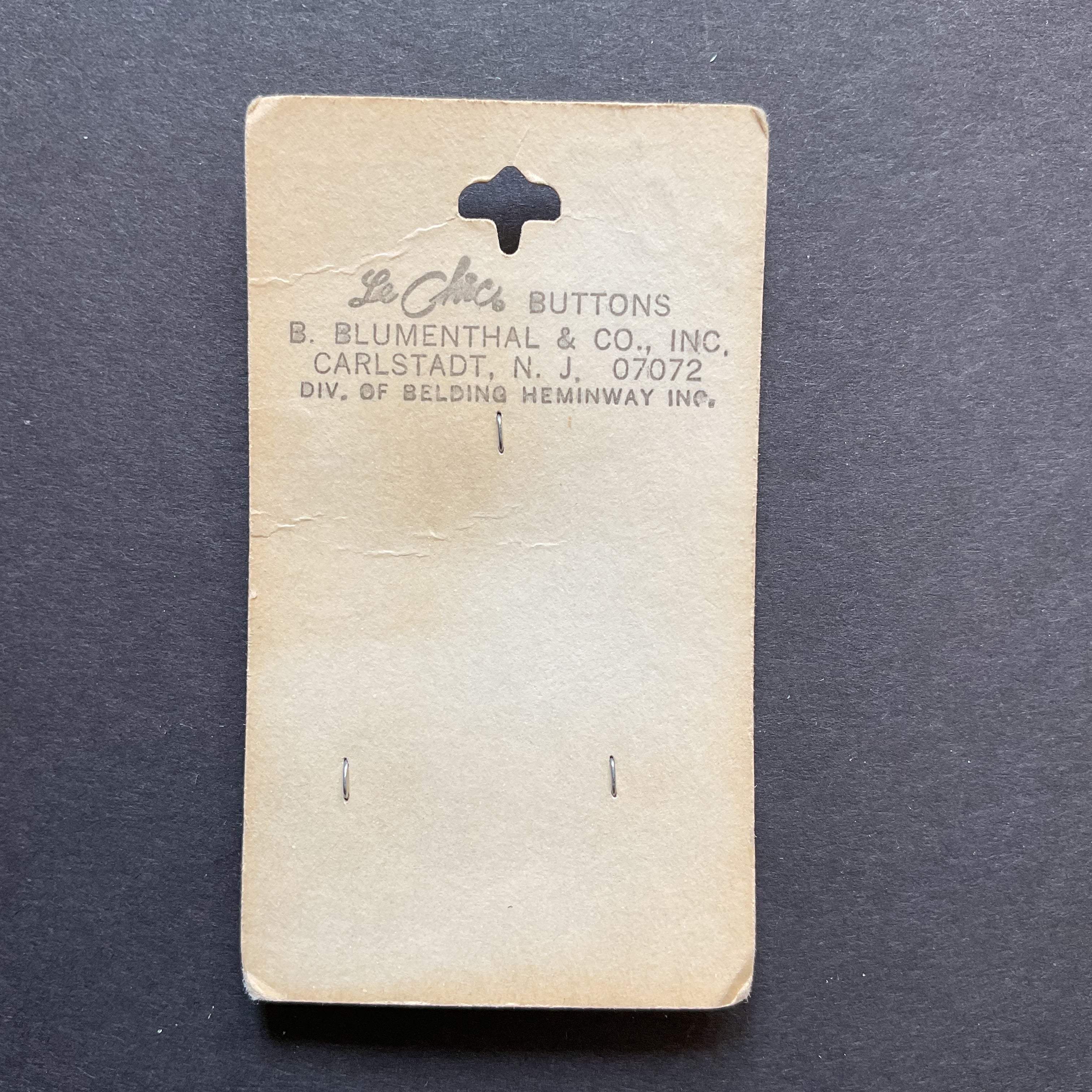 Vintage 3/4” Le Chic 507 Matte Black 4 Hole Buttons 3 on Card