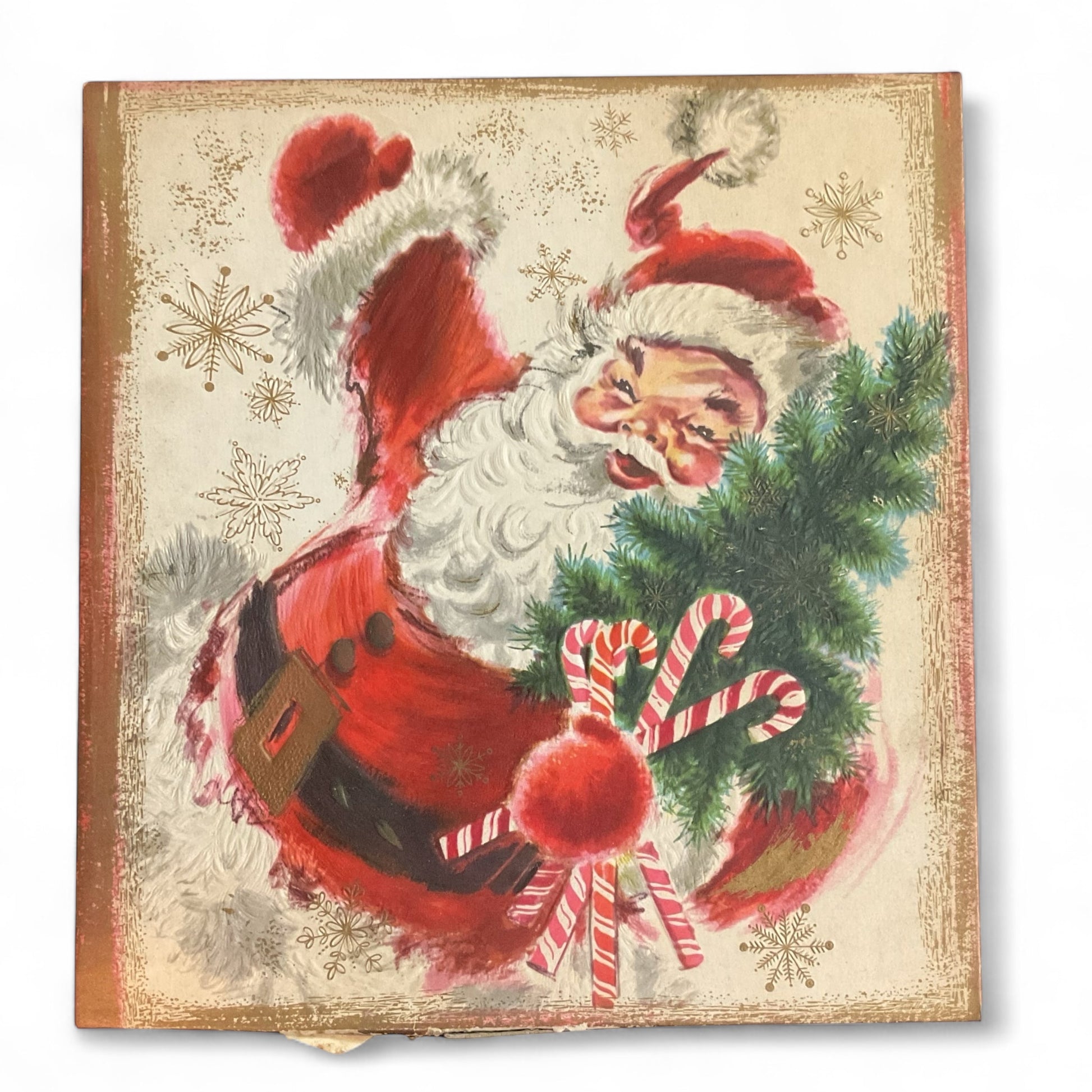 Vintage Embossed Christmas Santa Card Box Deluxe Famous - Avid Vintage