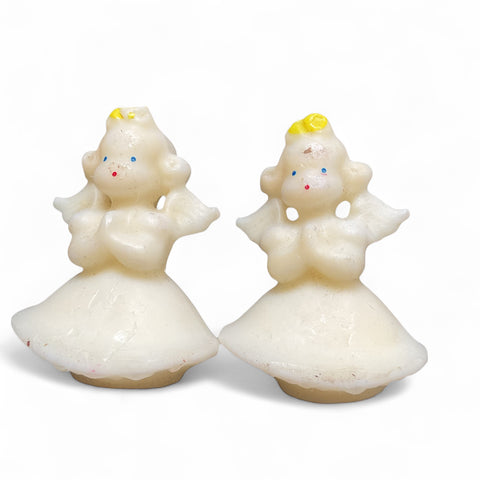 Vintage Christmas Angel Candles Set Holiday Decoration