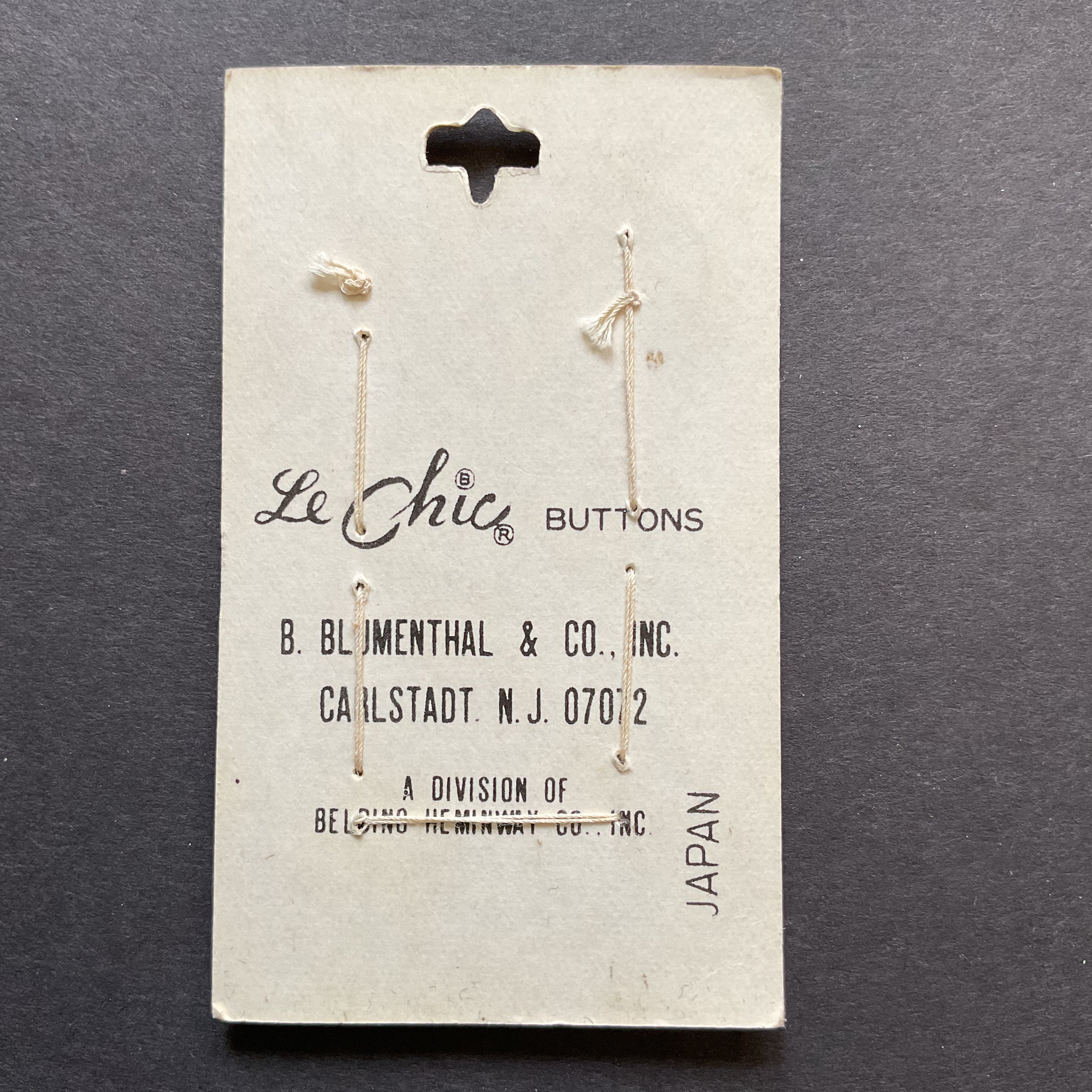 Vintage 2466 Le Chic 5/8 Navy Blue 4 Hole Buttons 6 on Button Card - Avid Vintage