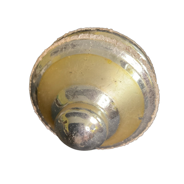 Vintage Frosted Christmas Ornament Gold Lantern Shape