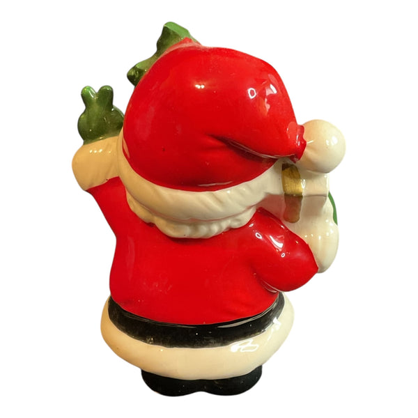Vintage Ceramic Winking Santa Claus Christmas Figurine Mid Century