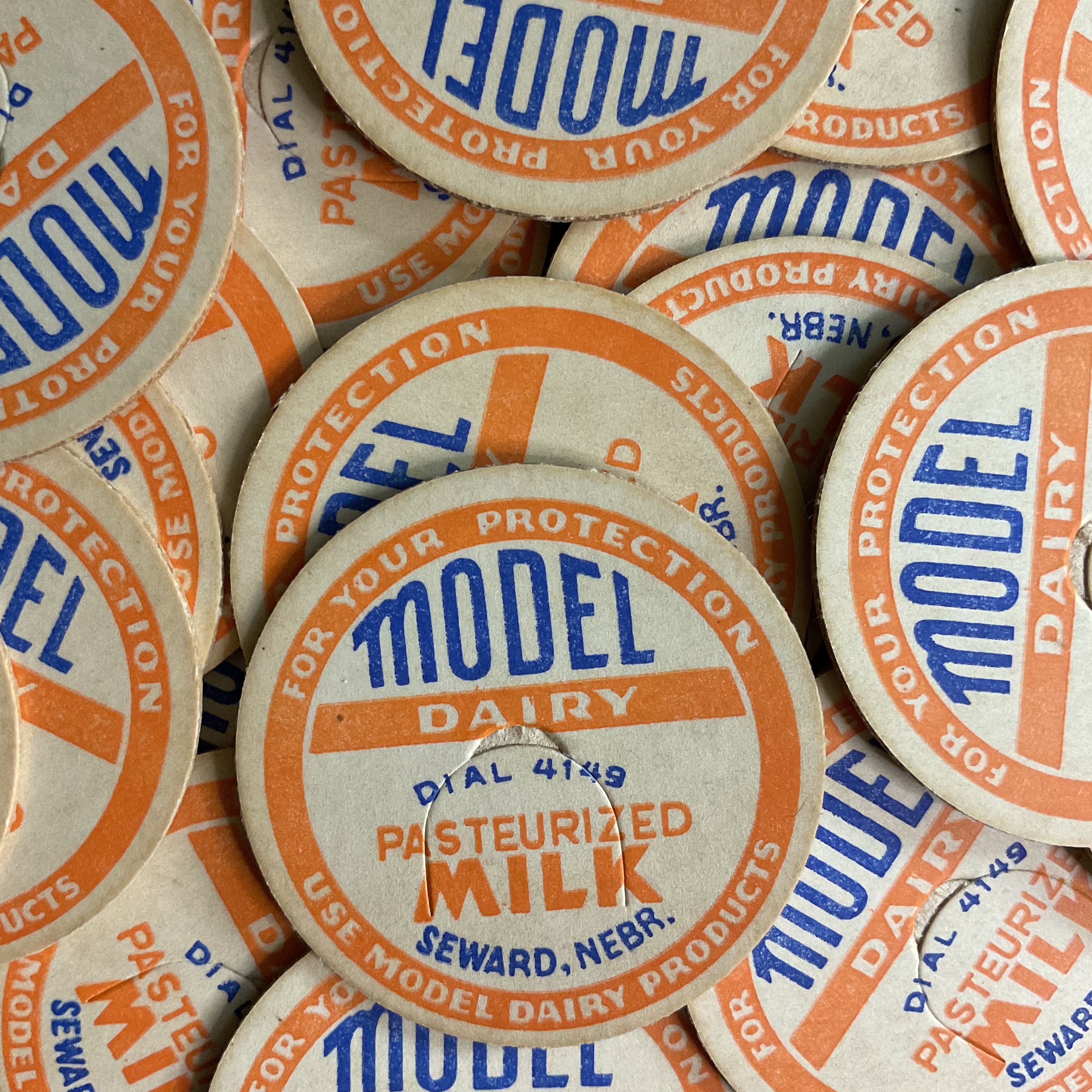 Vintage Milk Bottle Cap Seward Nebraska Model Dairy