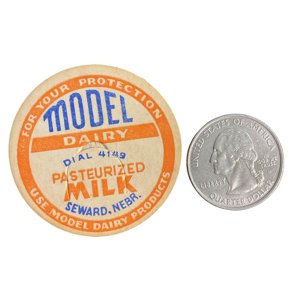 Vintage Milk Bottle Cap Seward Nebraska Model Dairy