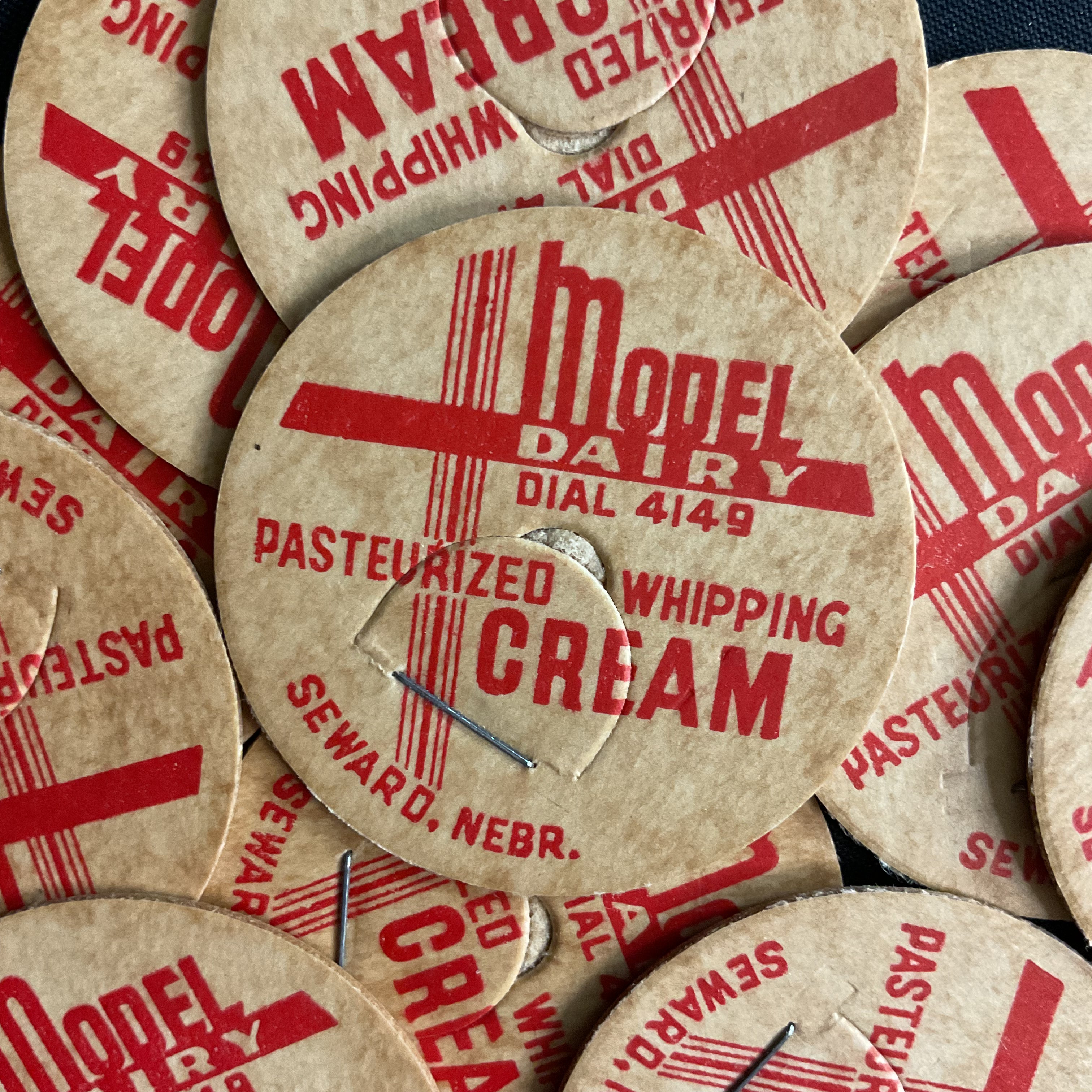 Vintage Bottle Cap Whipping Cream Model Dairy Seward Nebraska