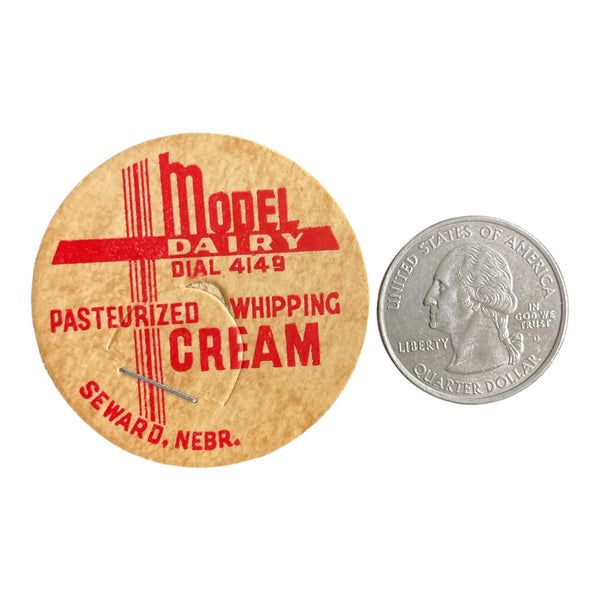Vintage Bottle Cap Whipping Cream Model Dairy Seward Nebraska