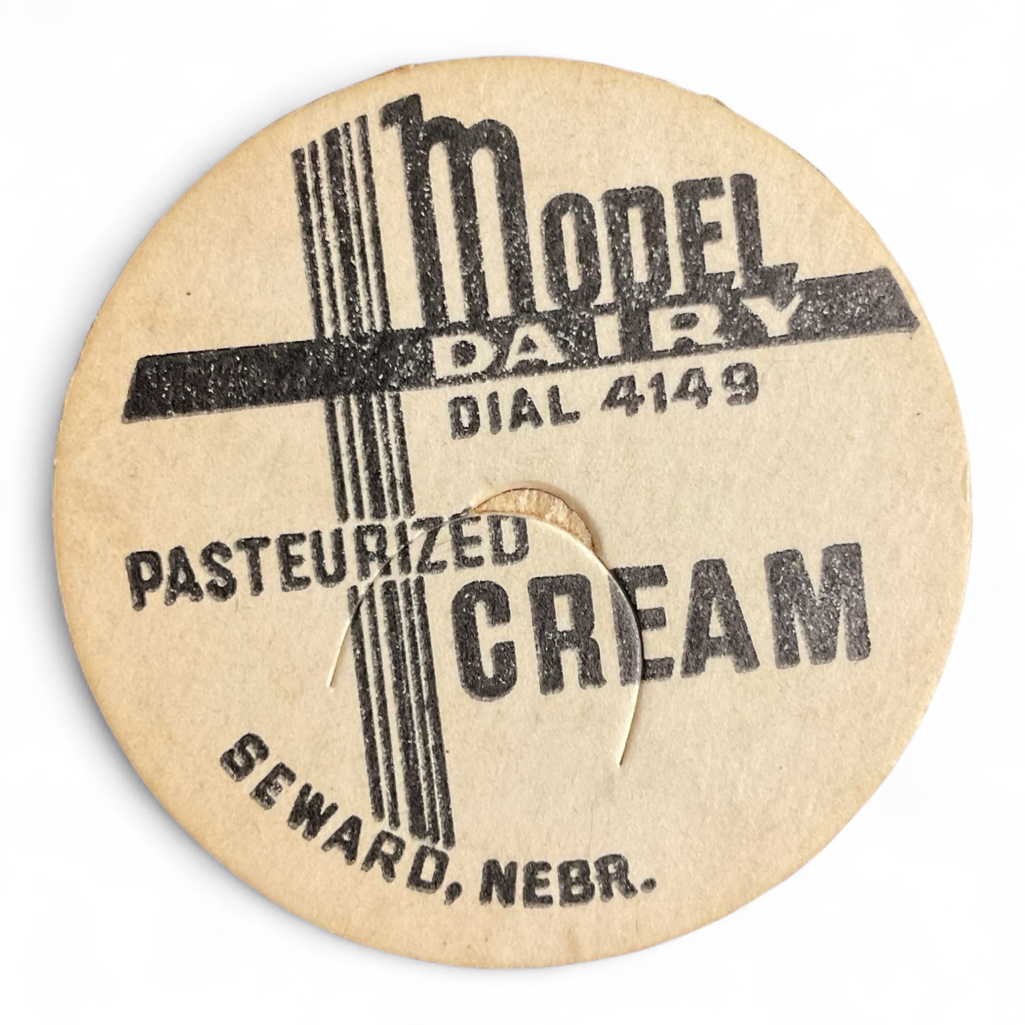 Vintage Milk Bottle Cap Model Dairy Seward Nebraska