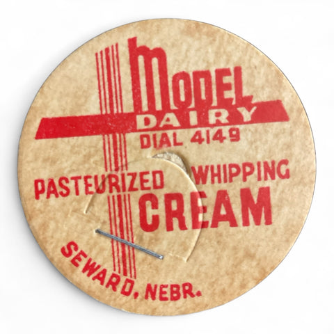 Vintage Bottle Cap Whipping Cream Model Dairy Seward Nebraska