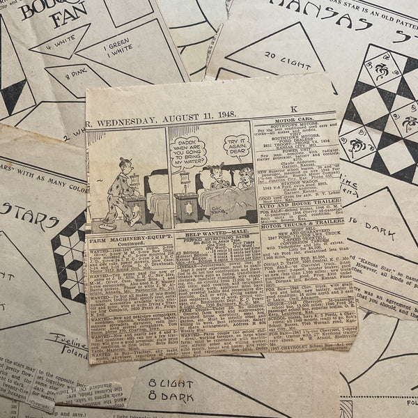 10 Vintage Kansas City Star Newspaper Clippings 1930s Quilt Patterns