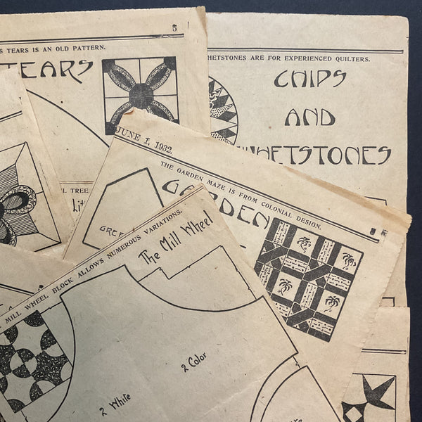 Vintage Kansas City Star Quilt Patterns 10 Original 1930s Newspaper Clippings