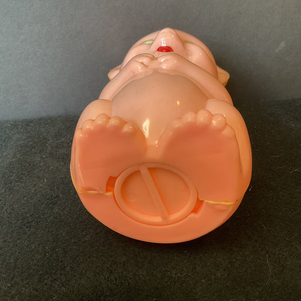 Vintage 1950s Pink Bear Piggy Bank Hard Plastic Coin Bank