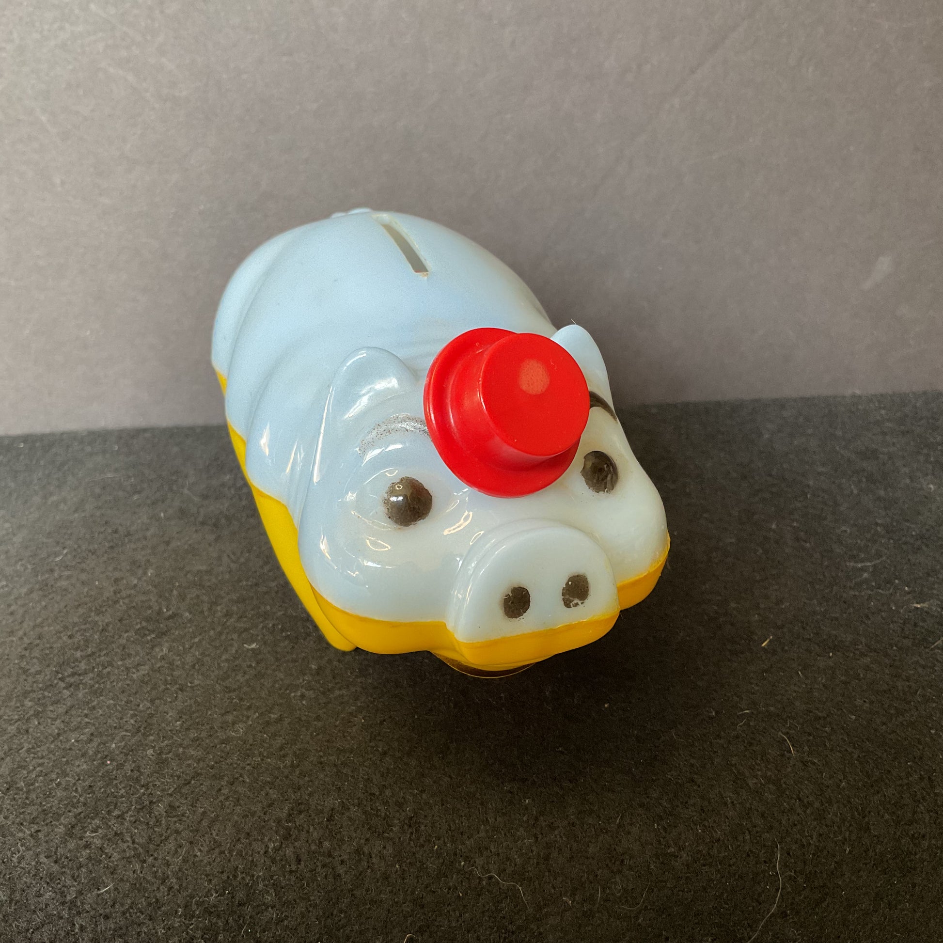 Vintage 1950s Piggy Bank Hard Plastic Tips Hat Coin Bank - Avid Vintage