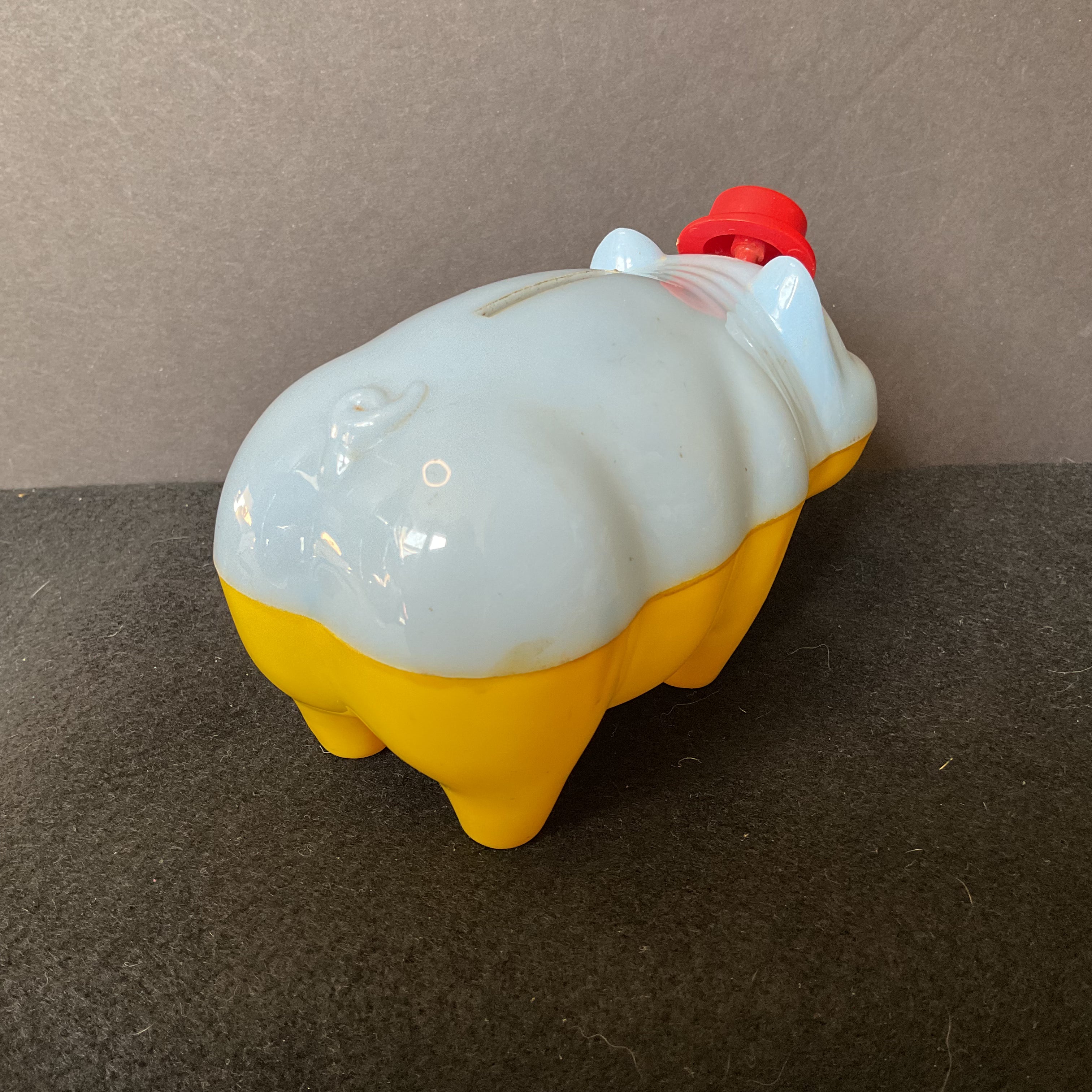 Vintage 1950s Piggy Bank Hard Plastic Tips Hat Coin Bank - Avid Vintage