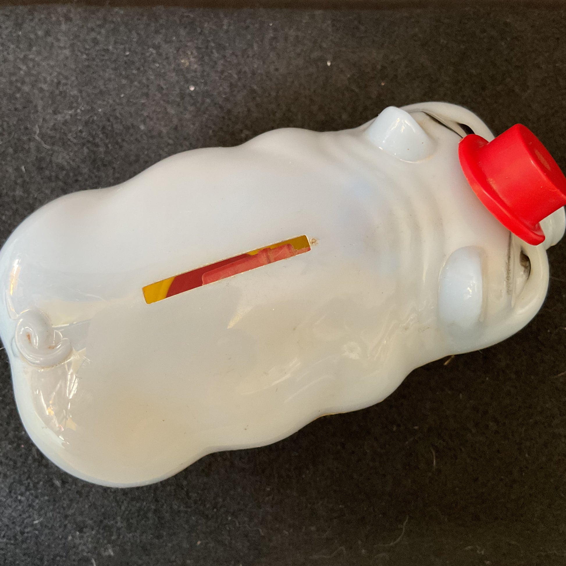 Vintage 1950s Piggy Bank Hard Plastic Tips Hat Coin Bank - Avid Vintage