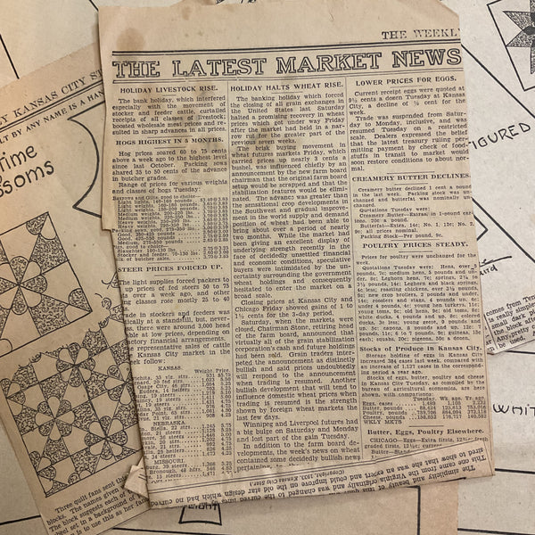 10 Vintage Original Kansas City Star Quilt Patterns 1930s Newspaper Clippings
