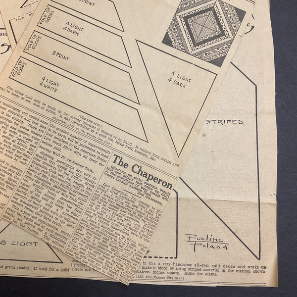 10 Vintage Original Kansas City Star Quilt Patterns Cypress 1930s Newspaper Clippings
