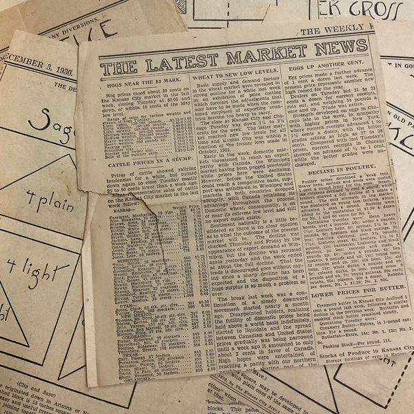 10 Vintage Original Kansas City Star Newspaper 1930s Quilt Patterns Clippings