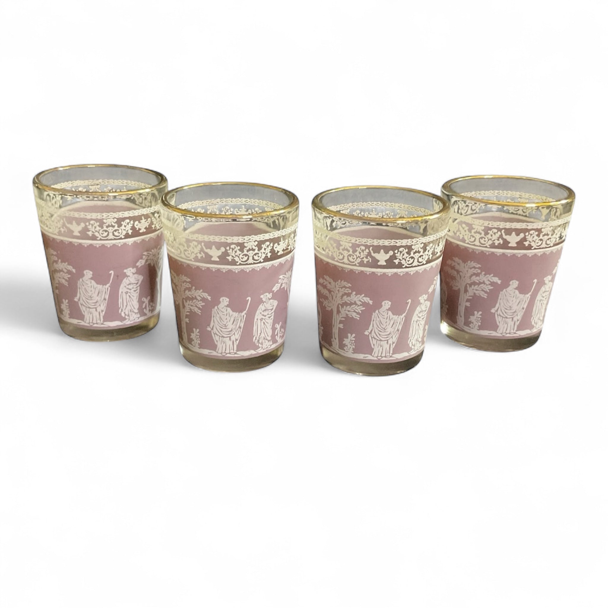 Vintage Jeanette Jasperware Lilac Shot Glasses Set of 4