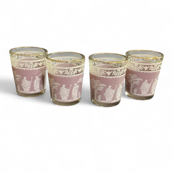 Vintage Jeanette Jasperware Lilac Shot Glasses Set of 4