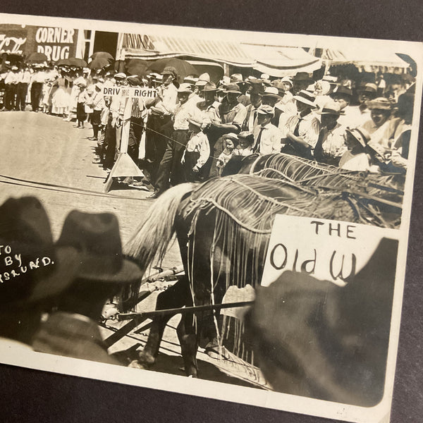 1916 RPPC Parade Photo by Forslund Horses Coca Cola Sign