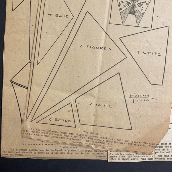 10 Vintage Kansas City Star Quilt Patterns Original 1930s Newspaper Clippings