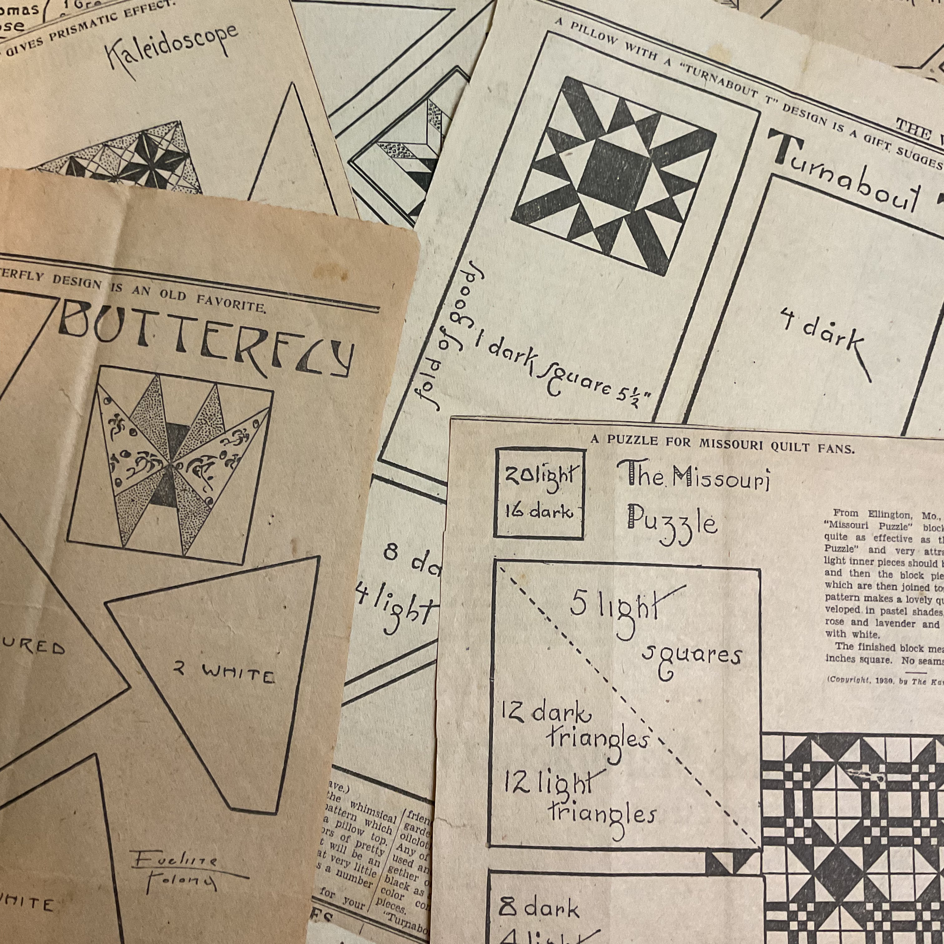 10 Vintage Kansas City Star Quilt Patterns Original 1930s Newspaper Clippings