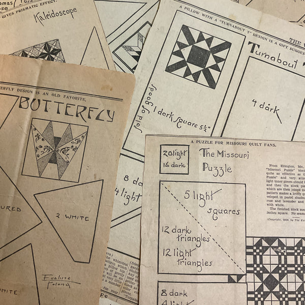 10 Vintage Kansas City Star Quilt Patterns Original 1930s Newspaper Clippings