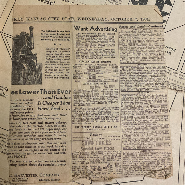 10 Vintage Original Kansas City Star Newspaper 1930s Quilt Patterns Clippings