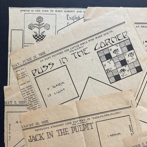 Kansas City Star Quilt Patterns 10 Vintage Original Newspaper Clippings