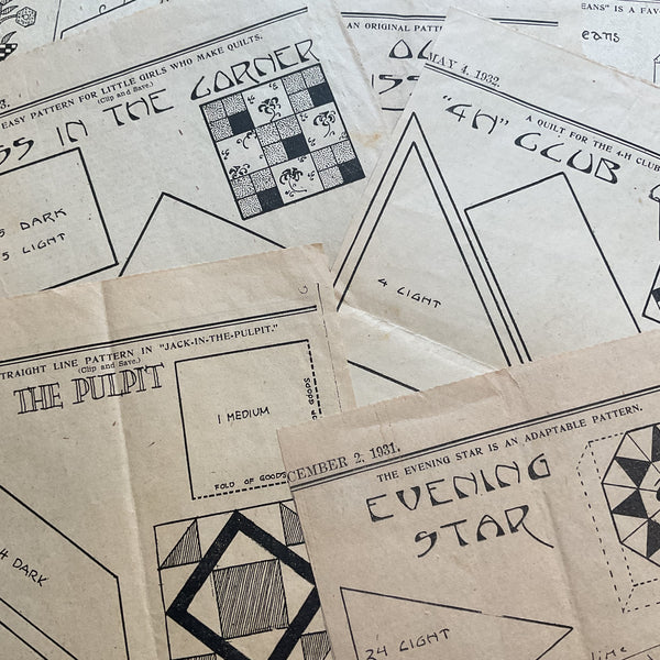 Kansas City Star Quilt Patterns 10 Vintage Original Newspaper Clippings