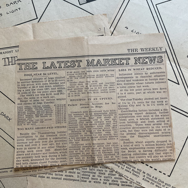 Kansas City Star Quilt Patterns 10 Vintage Original Newspaper Clippings