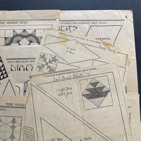 10 Vintage Original 1930s Kansas City Star Newspaper Quilt Patterns