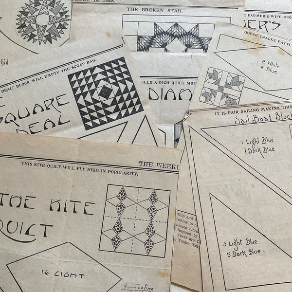 10 Vintage Original 1930s Kansas City Star Newspaper Quilt Patterns