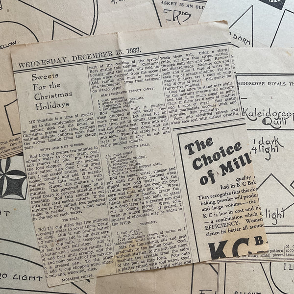 10 Vintage Original Kansas City Star Quilt Patterns 1930s Newspaper Clippings