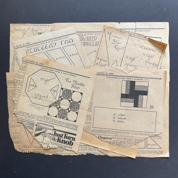 10 Kansas City Star Quilt Patterns Vintage Original Newspaper Clippings