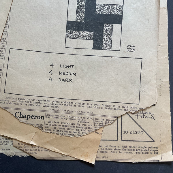 10 Kansas City Star Quilt Patterns Vintage Original Newspaper Clippings