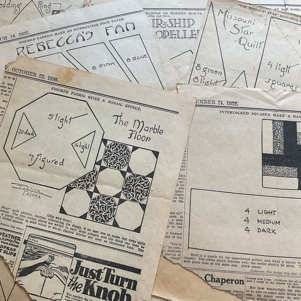 10 Kansas City Star Quilt Patterns Vintage Original Newspaper Clippings