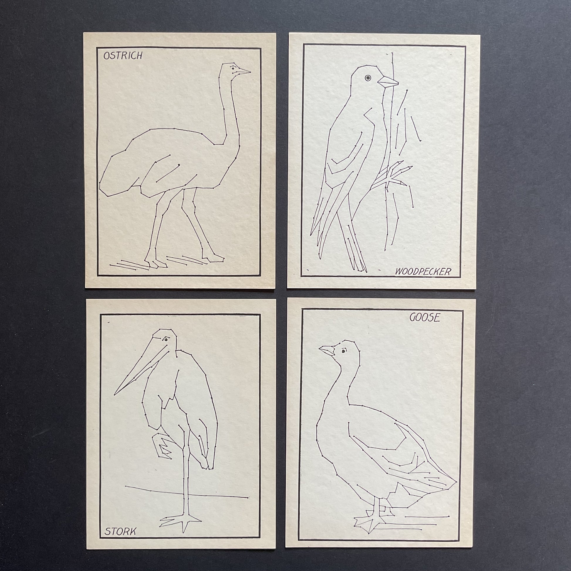4 Vintage Children’s Sewing Cards Birds A. Flanagan Company - Avid Vintage