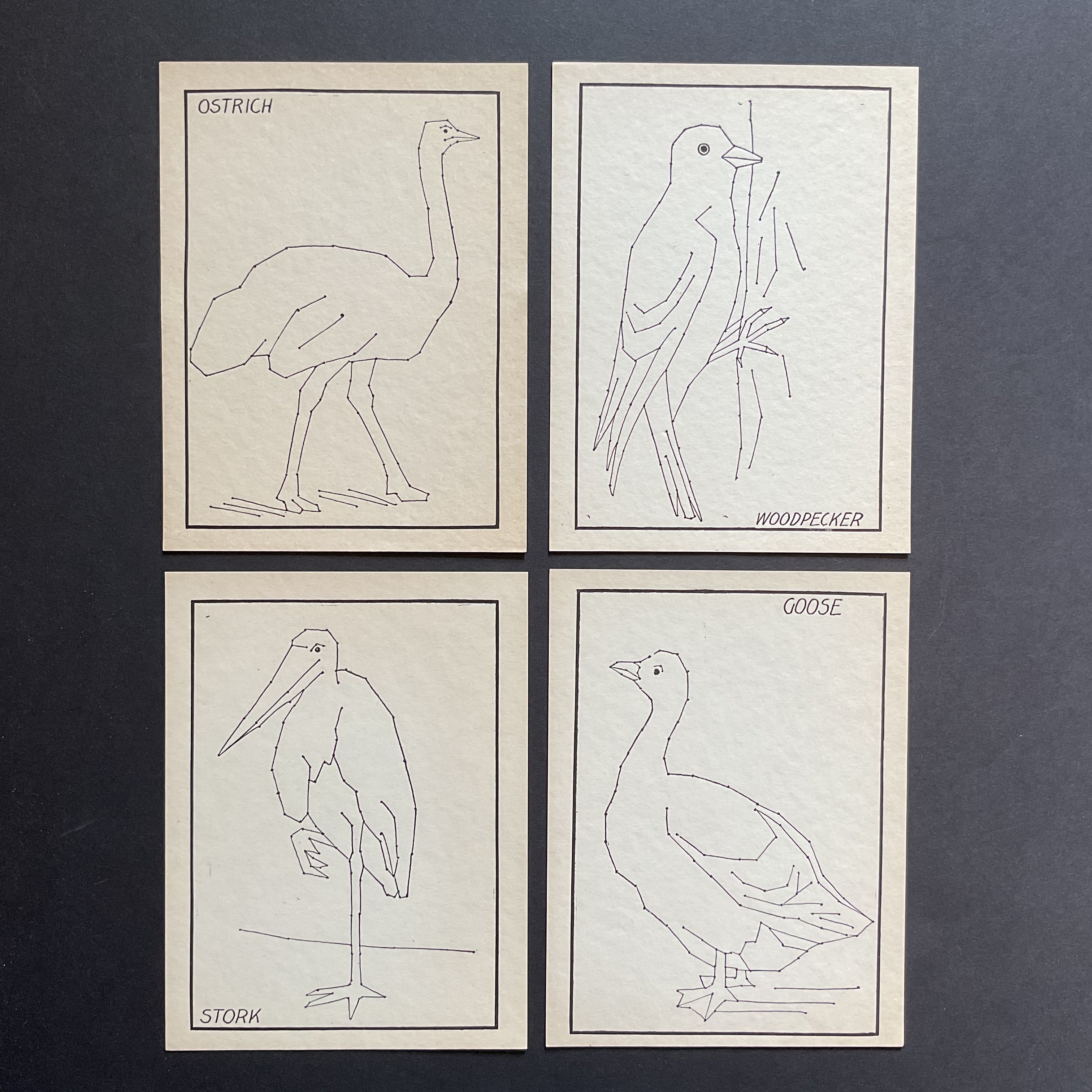 4 Vintage Children’s Sewing Cards Birds A. Flanagan Company - Avid Vintage