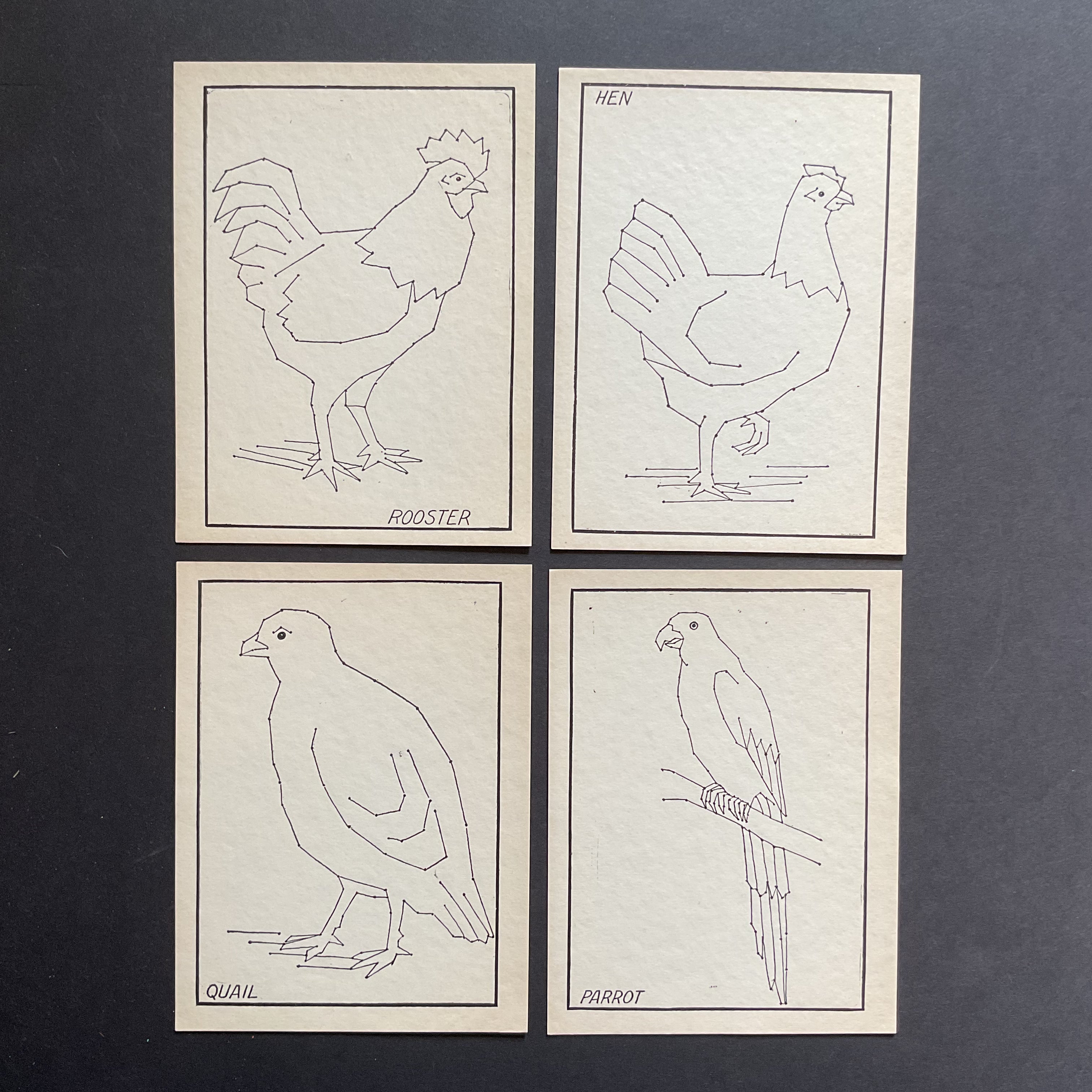 4 Vintage Children’s Animal Sewing Cards A. Flanagan Company - Avid Vintage